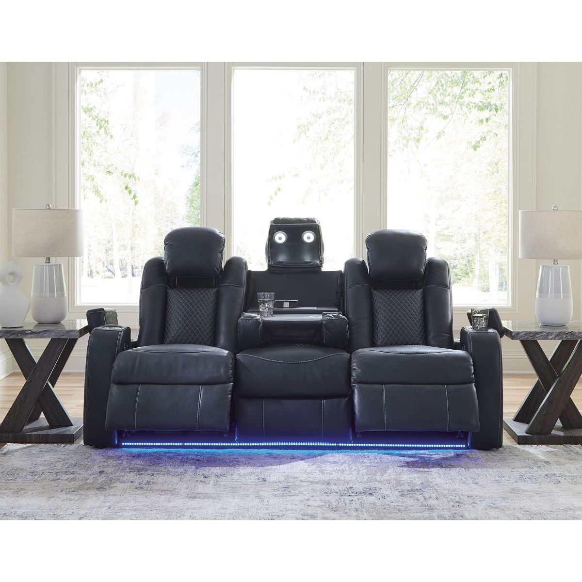 Picture of Fyne-Dyme Sapphire Blue Power Recliner Sofa