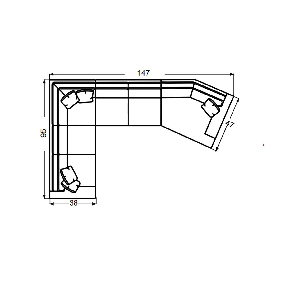 Picture of Homecourt 3-Piece Manual Recliner Sectional