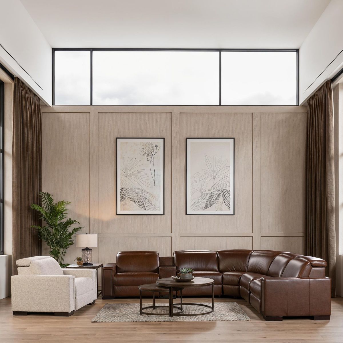 Picture of Armitage Cognac 6-Piece Power Recliner Sectional