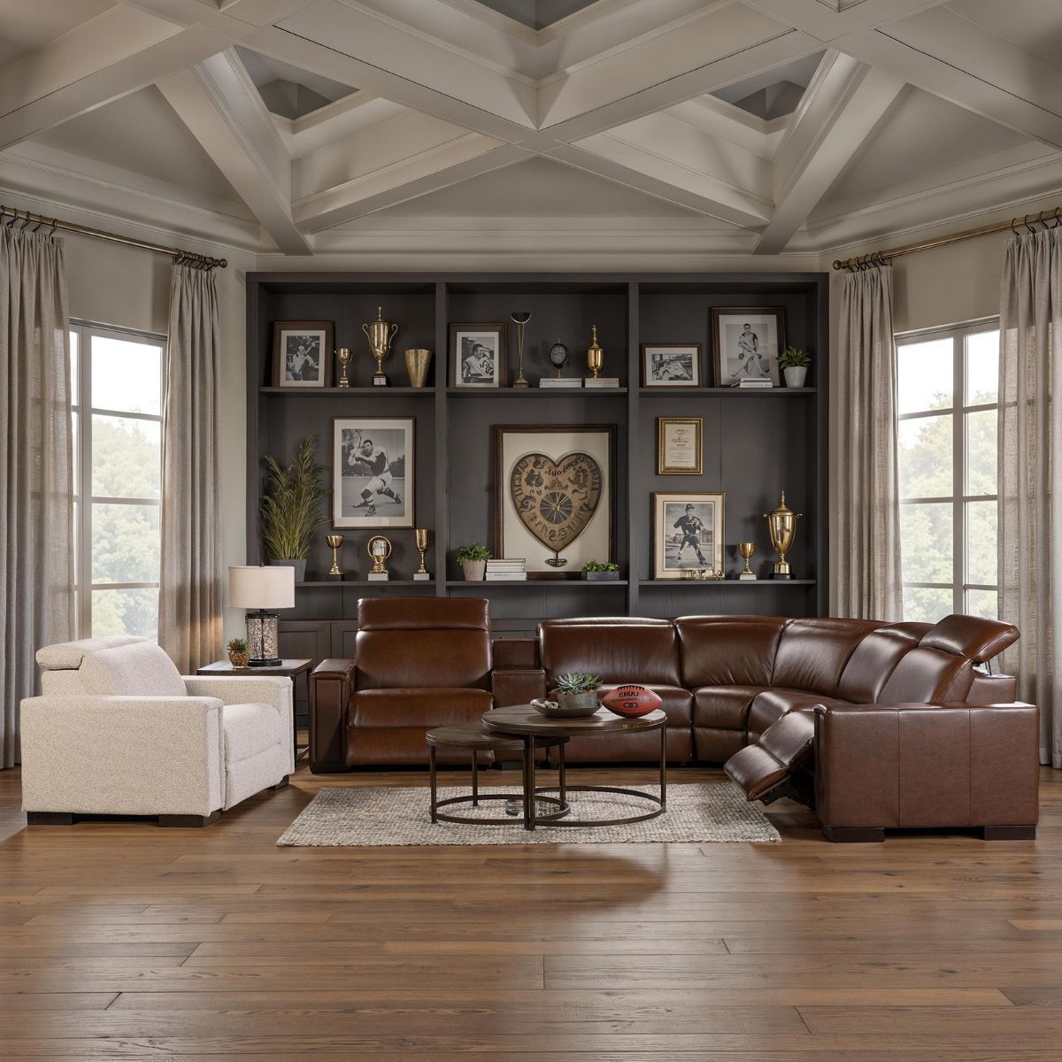 Picture of Armitage Cognac 6-Piece Power Recliner Sectional