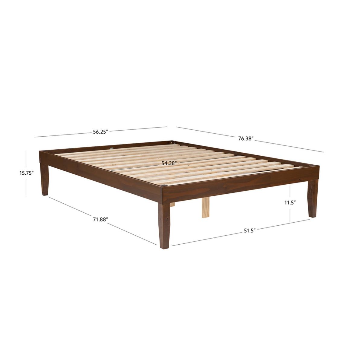 Picture of Full Walnut Platform Bed