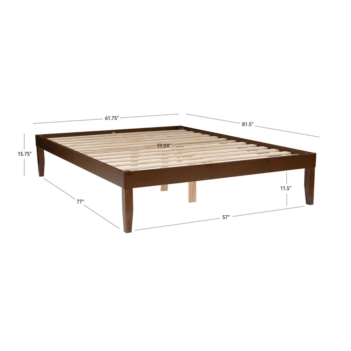 Picture of Portix Queen Walnut Platform Bed
