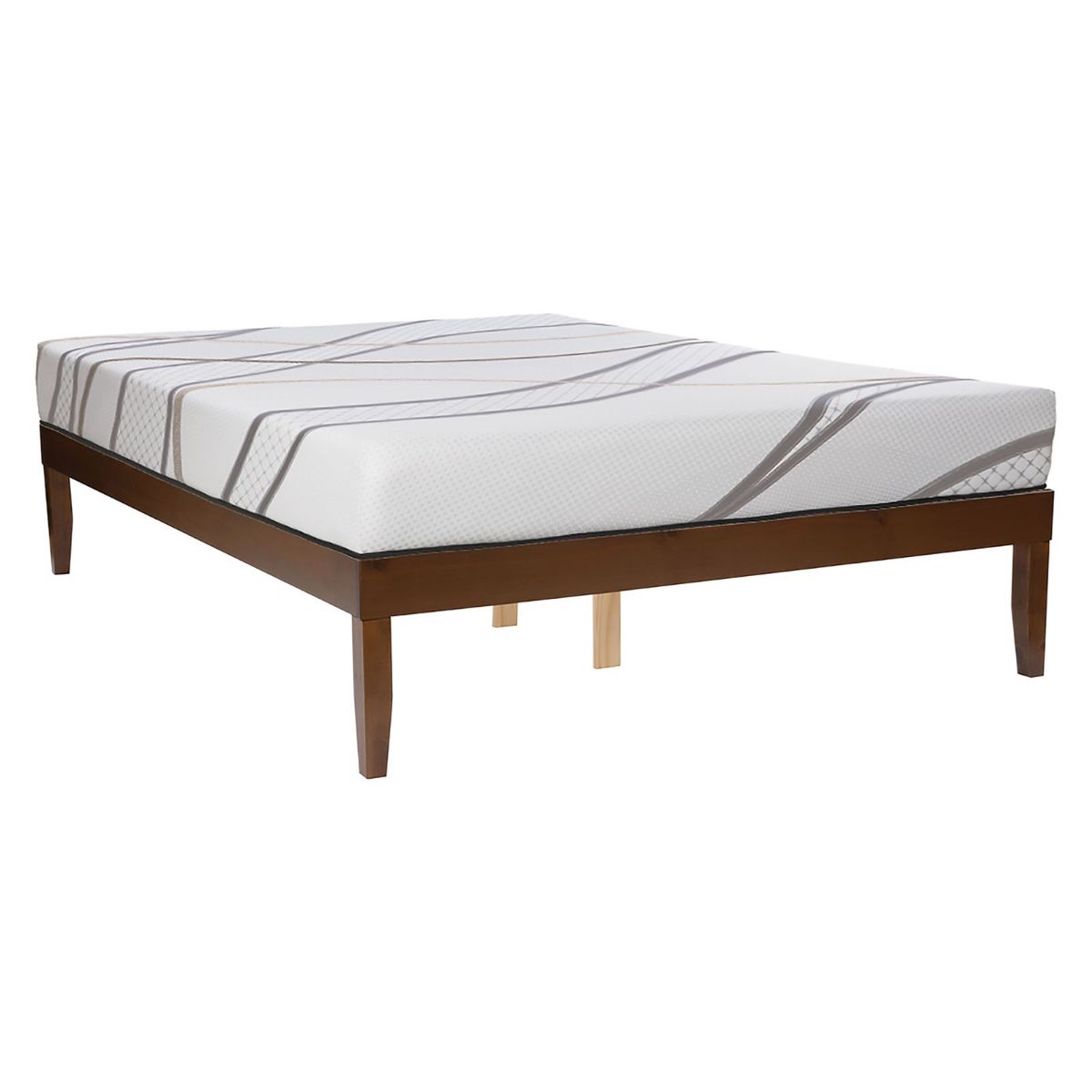 Picture of Full Harrington Hybrid Mattress & Walnut Platform Bed
