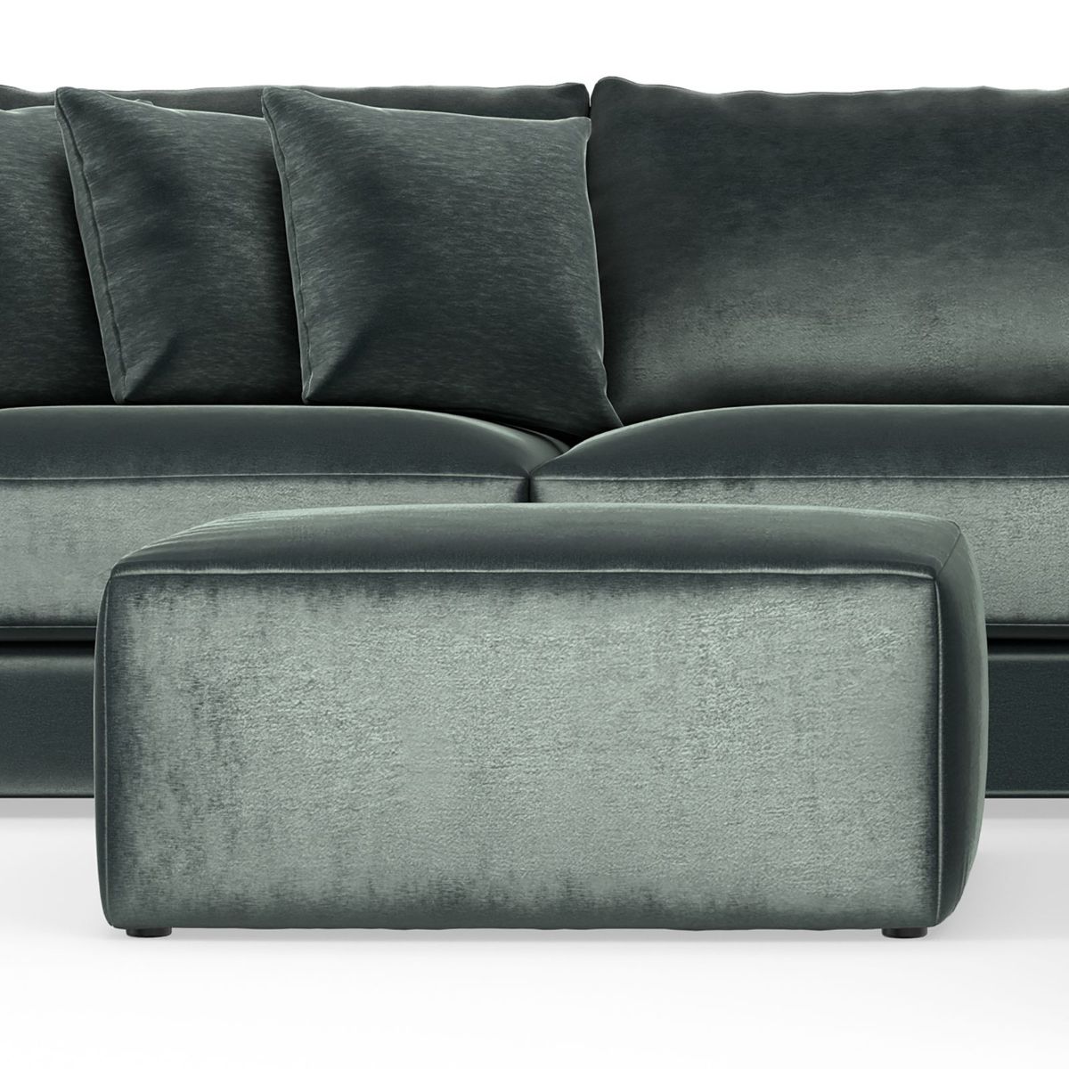 Picture of Remington Pine Velvet Ottoman