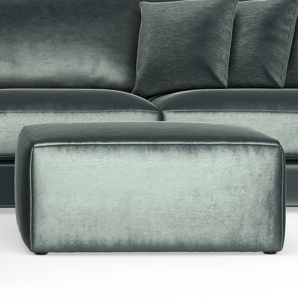 Picture of Remington Pine Velvet Ottoman