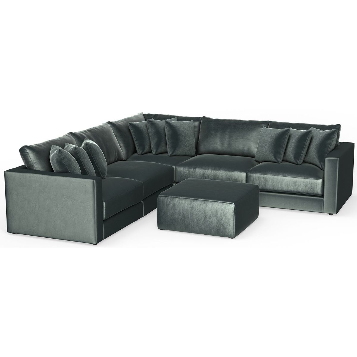 Picture of Remington Pine Velvet 5-Piece Sectional