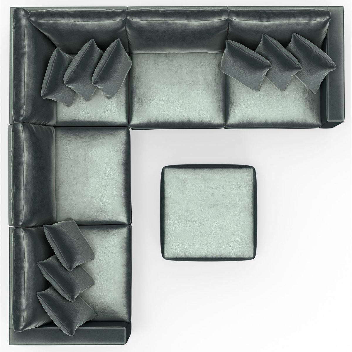 Picture of Remington Pine Velvet 5-Piece Sectional