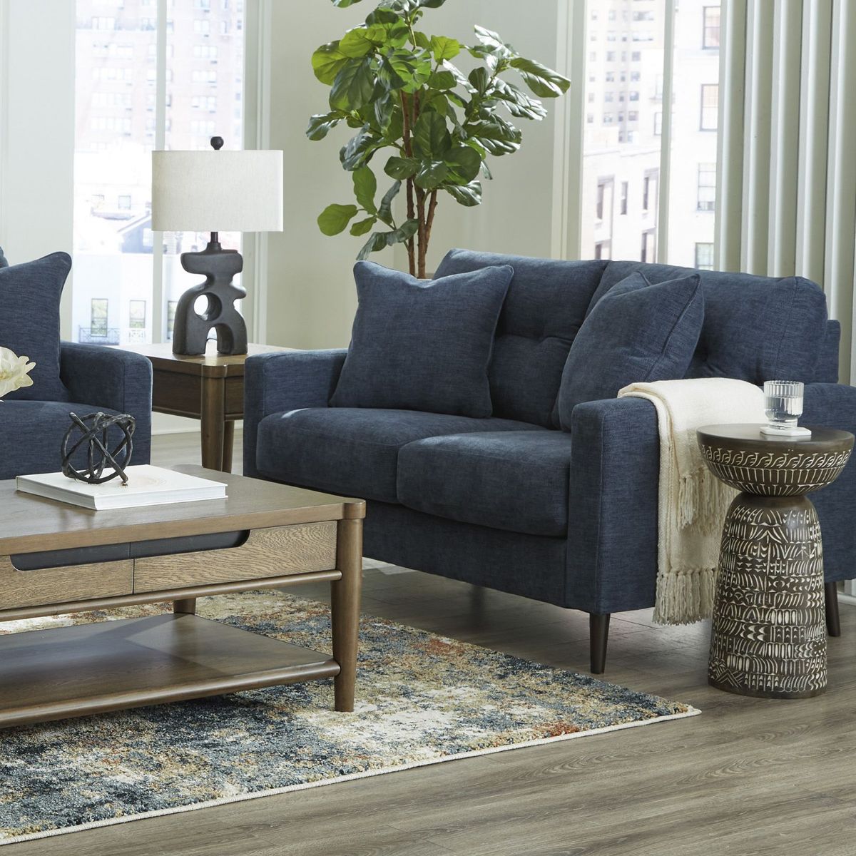 Picture of Bixler Navy Loveseat