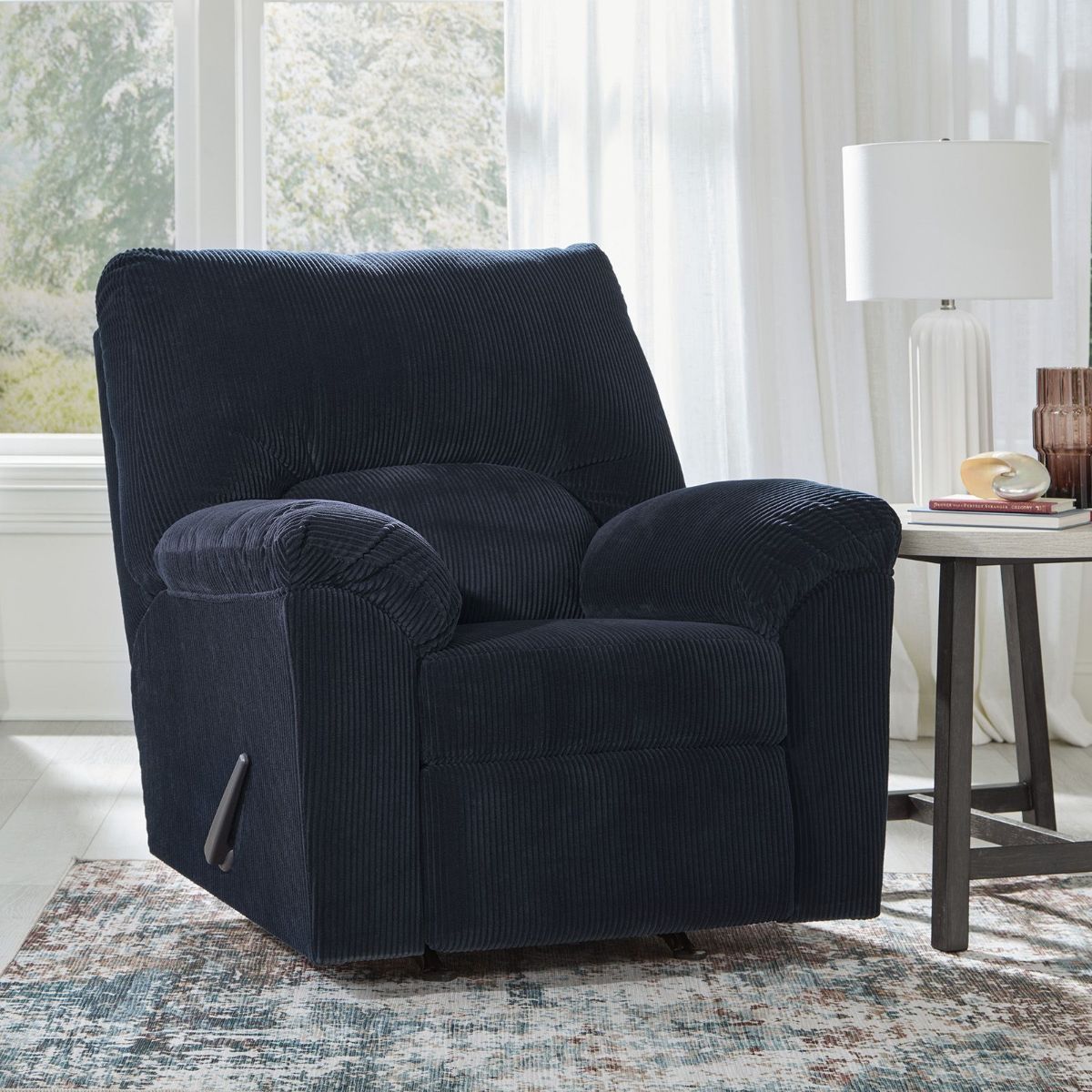 SimpleJoy Navy Rocker Recliner