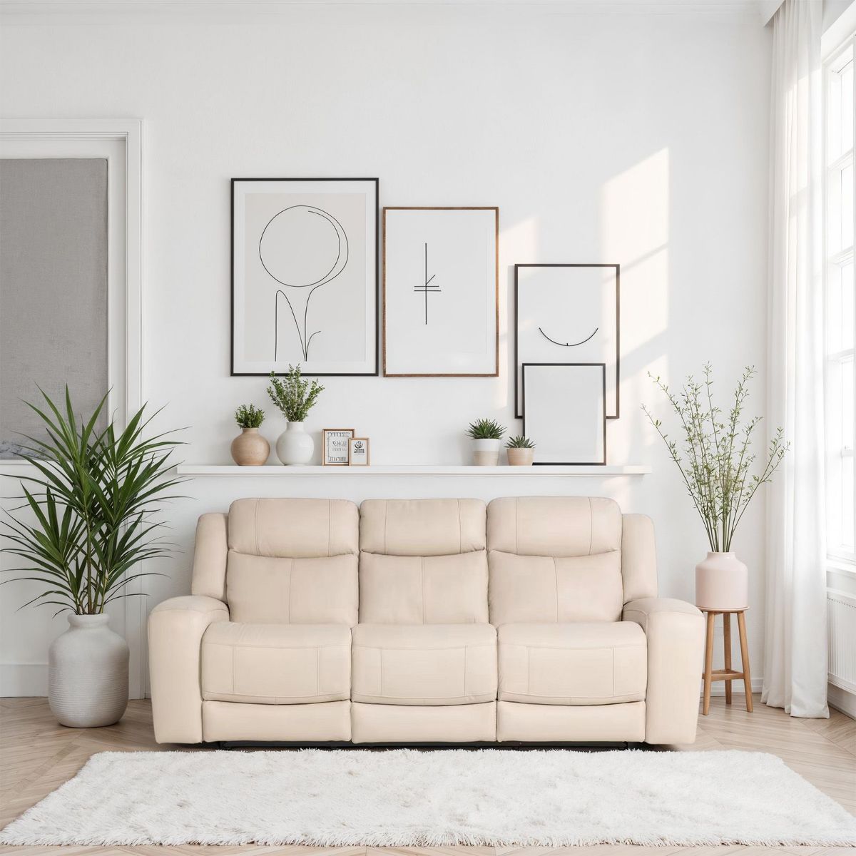 Picture of Taupe Power Recliner Sofa