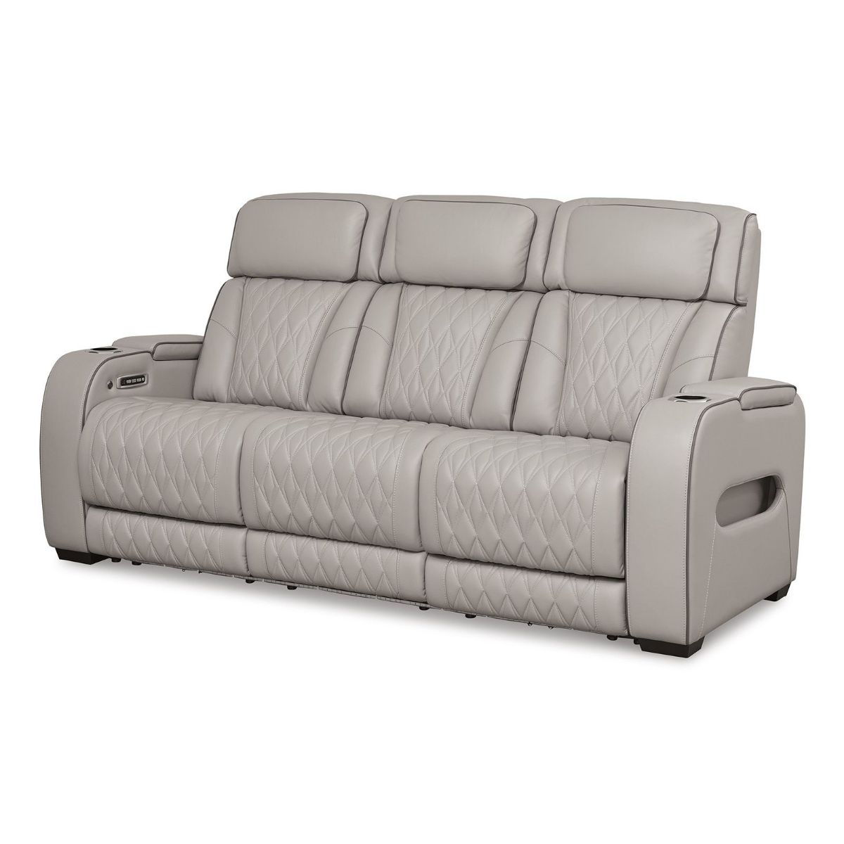 Picture of Boyington Gray Leather Power Recliner Sofa