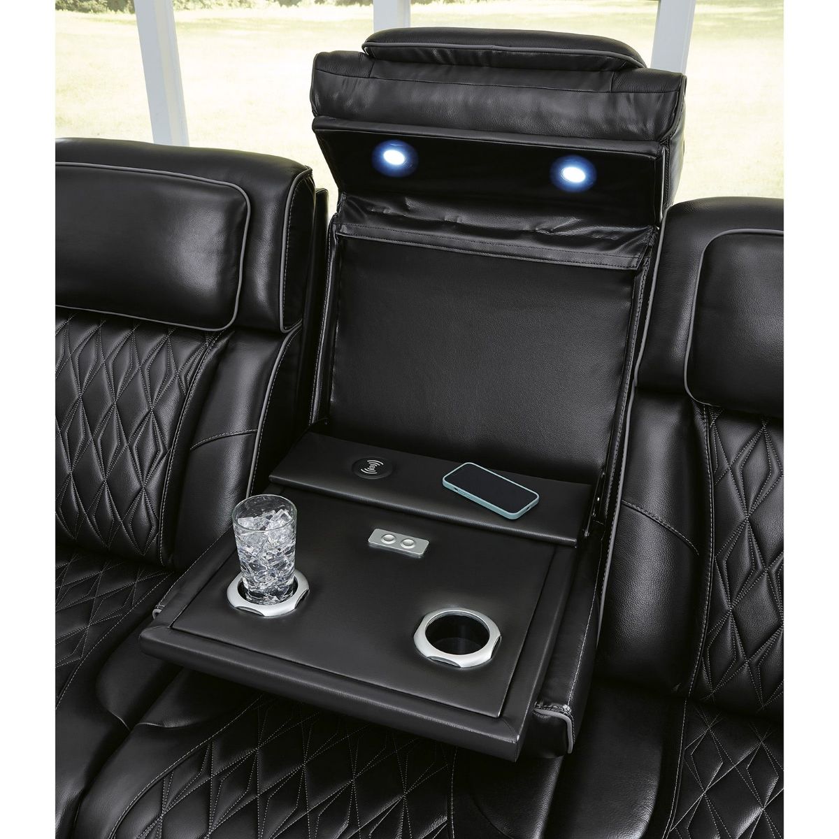 Picture of Boyington Black Leather Power Recliner Sofa