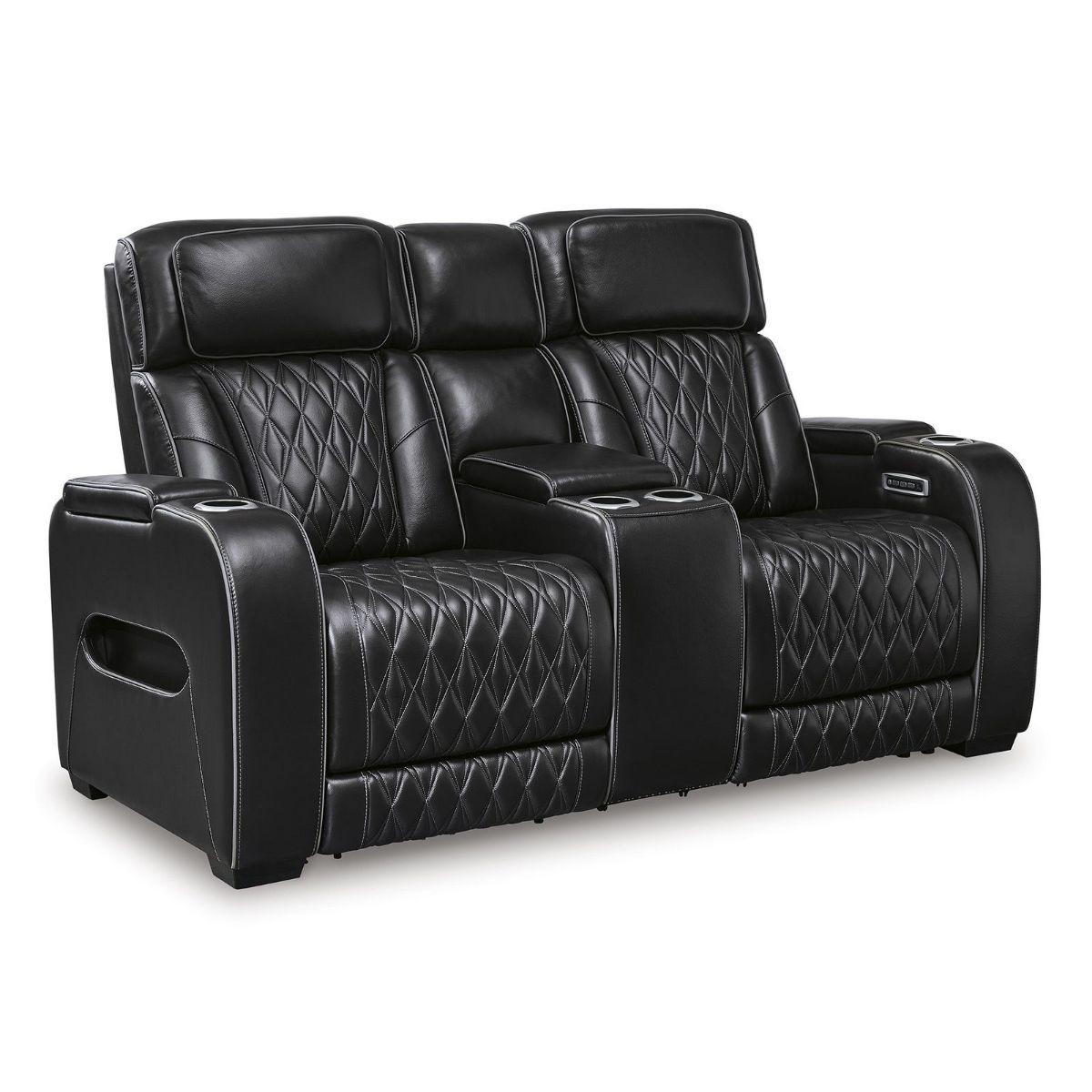 Picture of Boyington Black Leather Power Recliner Loveseat