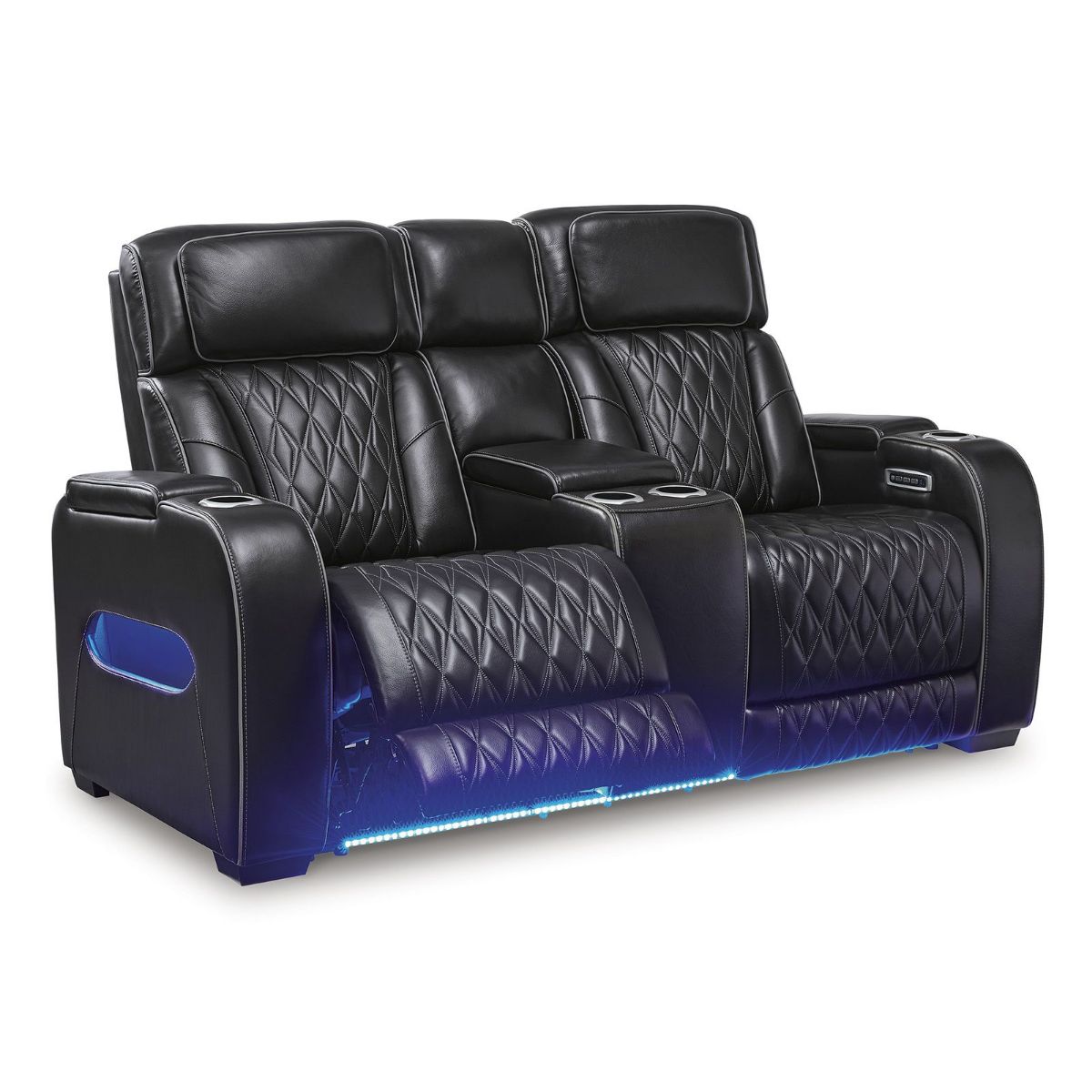 Picture of Boyington Black Leather Power Recliner Loveseat