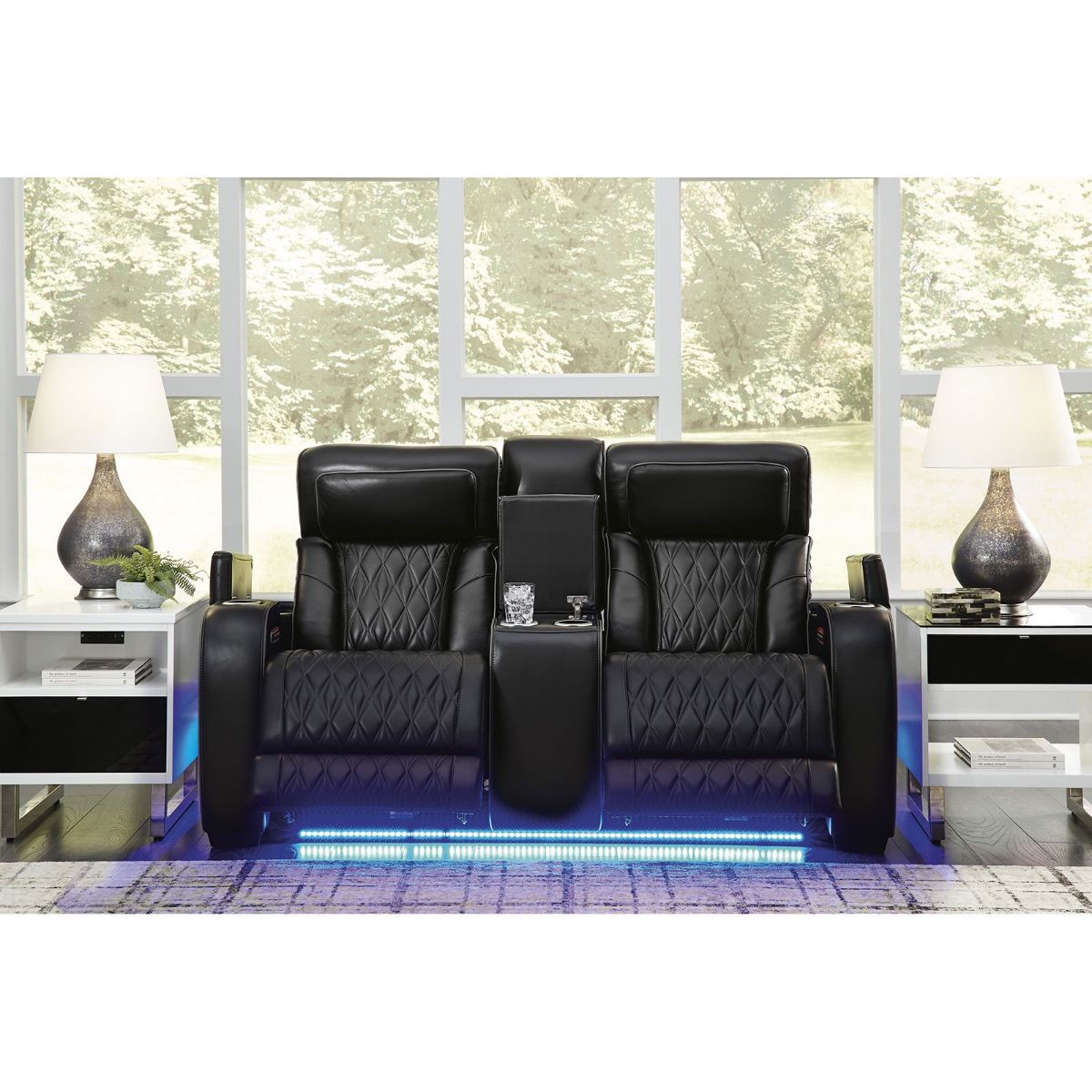 Picture of Boyington Black Leather Power Recliner Loveseat