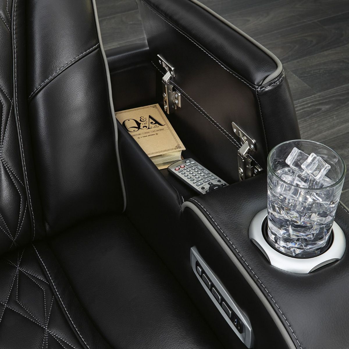 Picture of Boyington Black Leather Power Recliner Loveseat