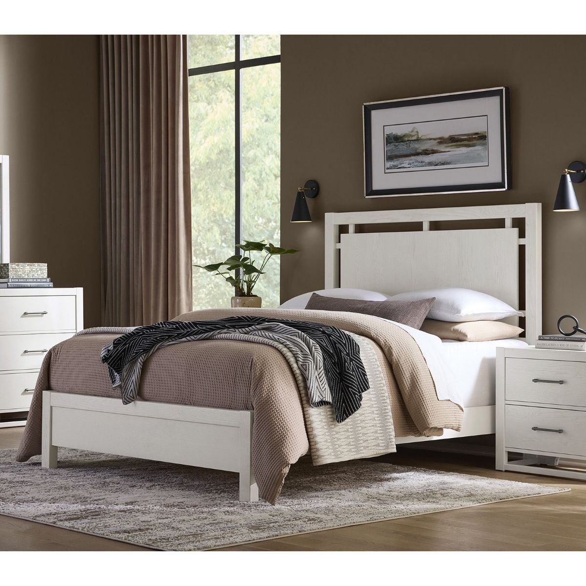 Picture of Lodge & Loft Soft White Floating Panel Queen Bed