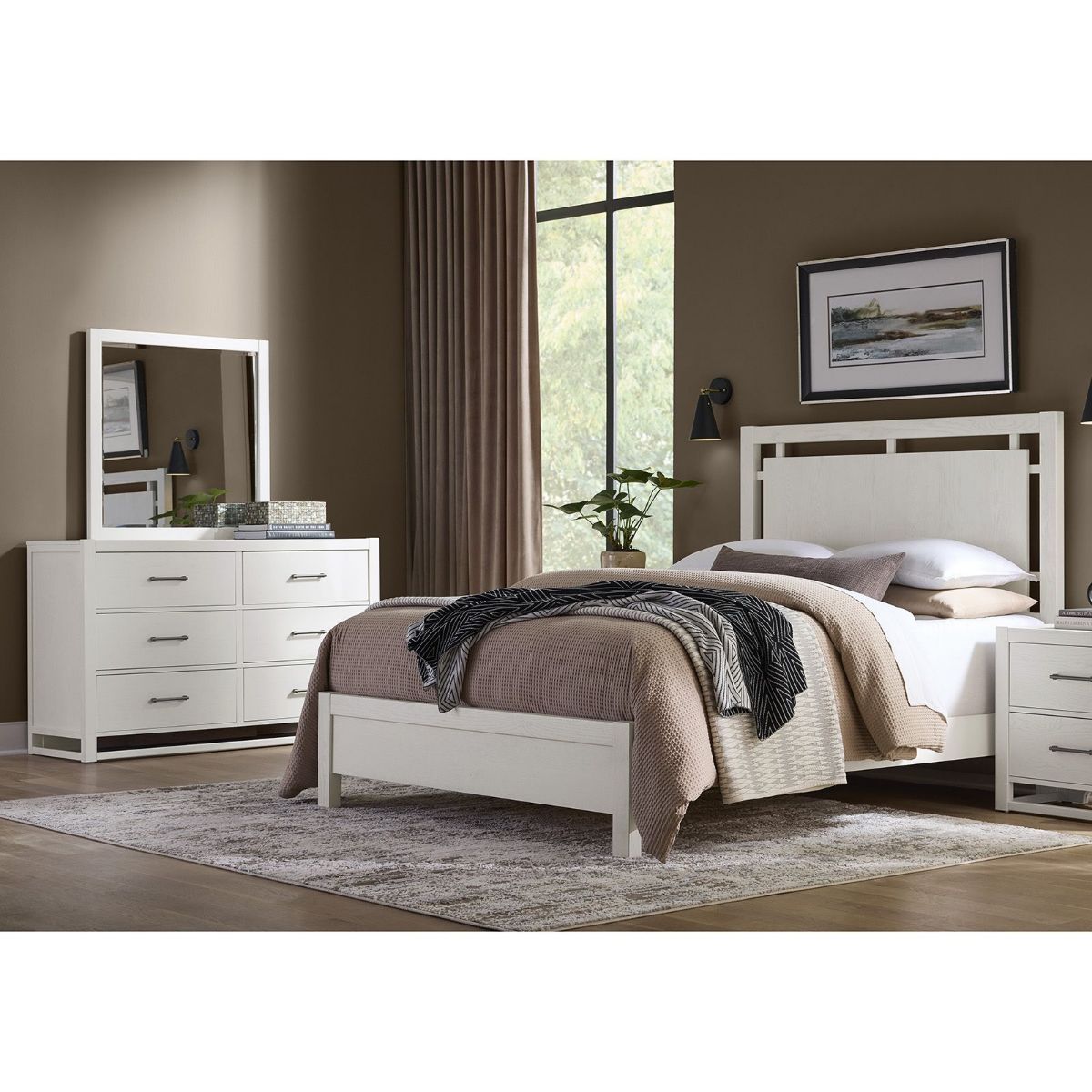 Picture of Lodge & Loft Soft White 3-Piece Queen Bedroom Group