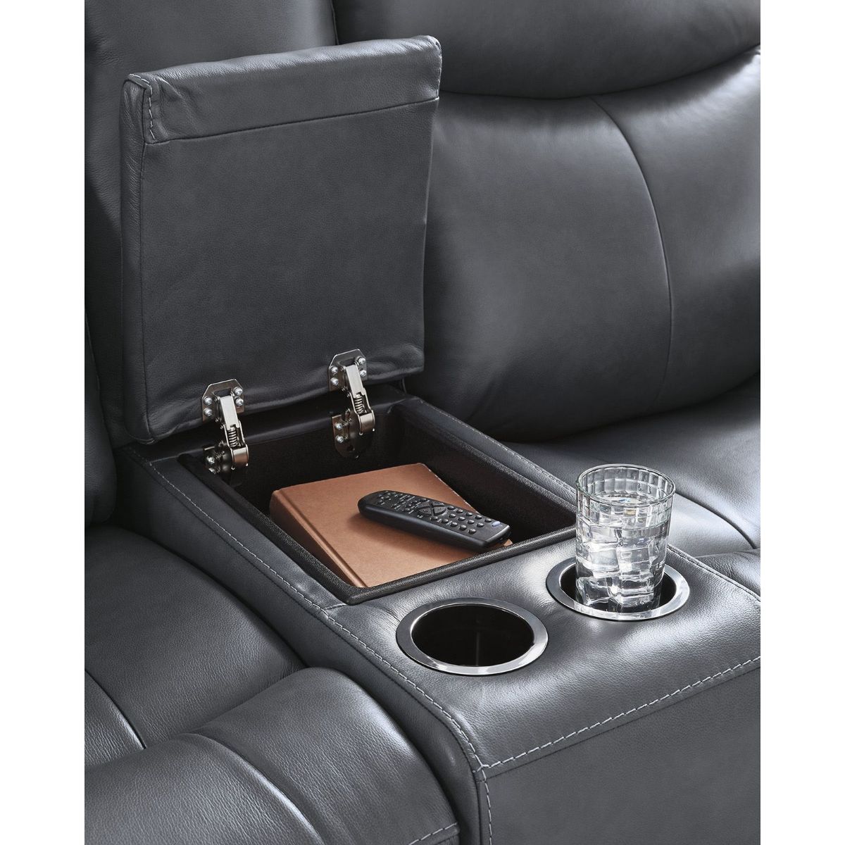 Picture of Next Move Admiral Leather Power Recliner Console Loveseat