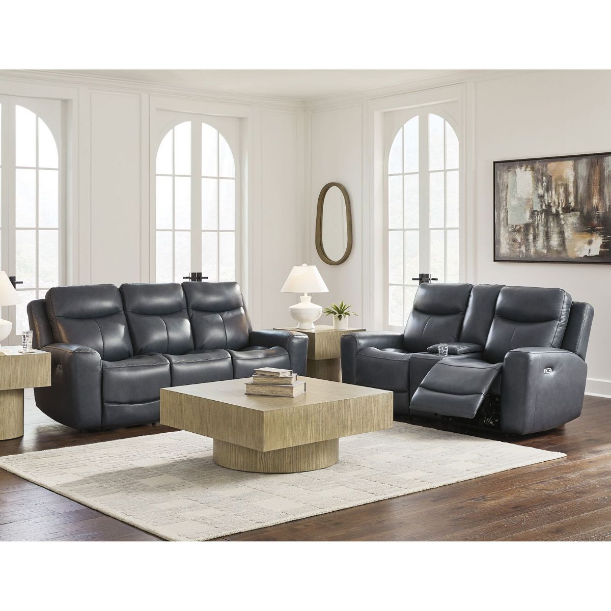 Picture of Next Move Admiral Leather Power Recliner Console Loveseat