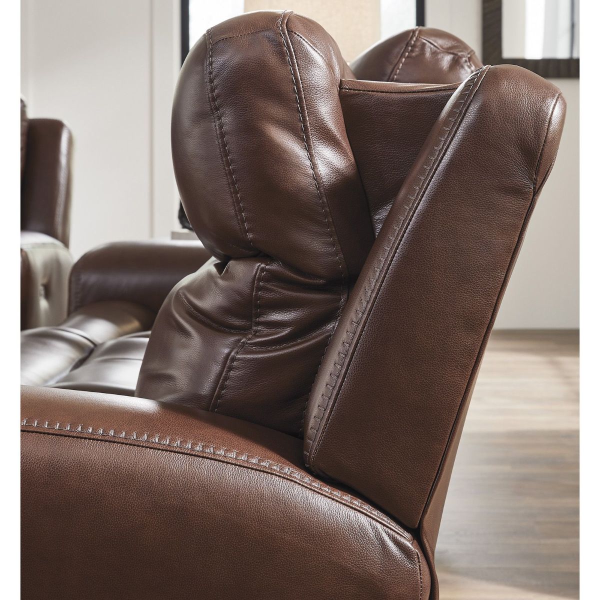 Picture of Next Move Mahogany Leather Power Recliner Sofa