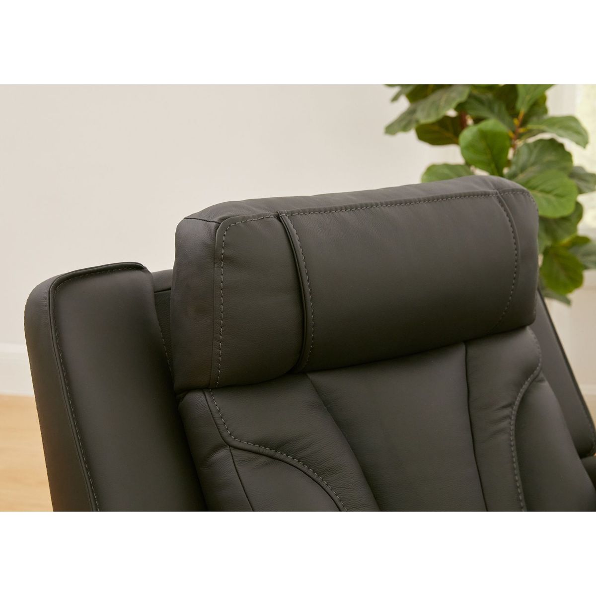 Picture of Blanca Jet Black Leather Power Recliner Sofa