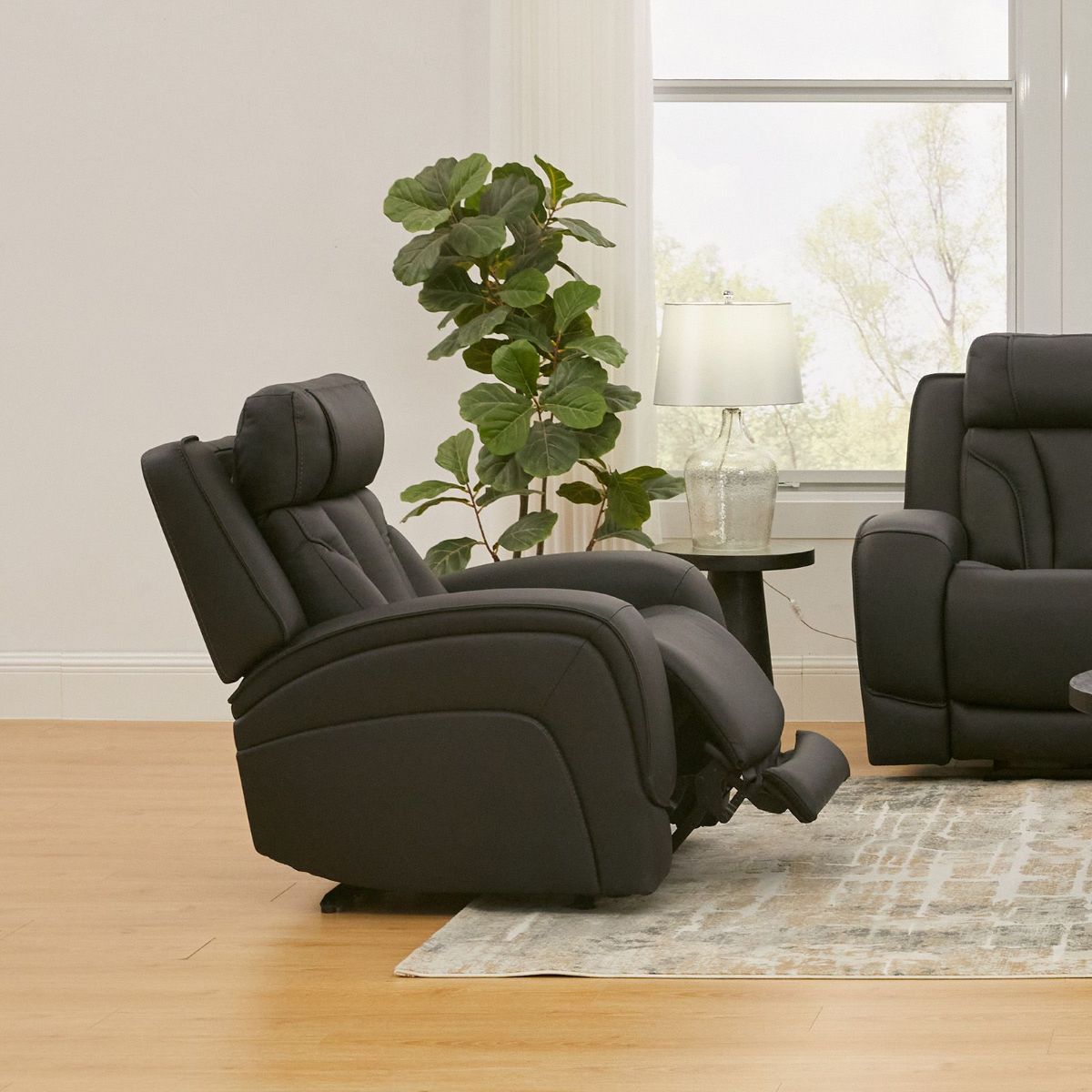 Picture of Blanca Jet Black Leather Power Recliner