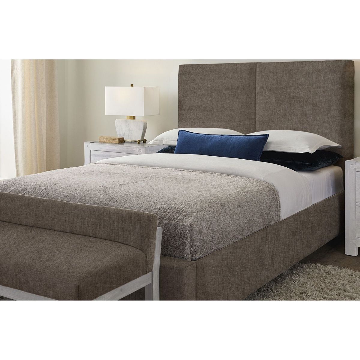 Picture of Queen Brindle Gray Upholstered Bed