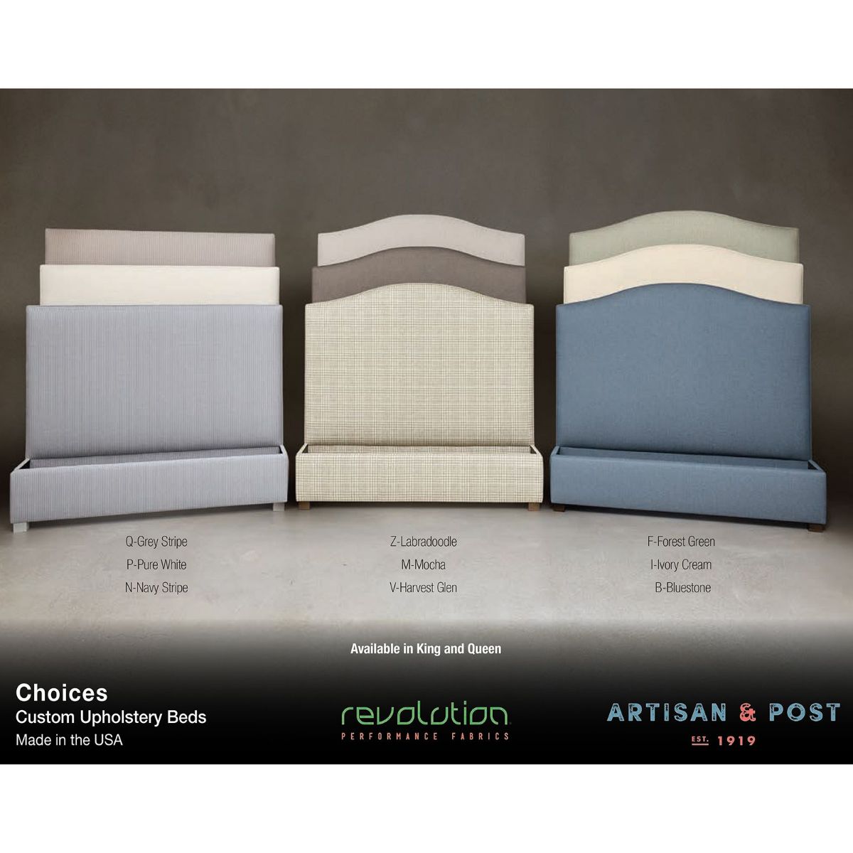Picture of Emily Bluestone Upholstered Queen Bed