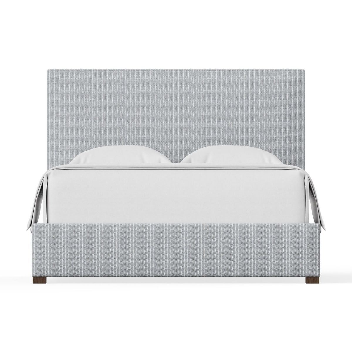 Picture of Amelia Navy Striped Upholstered King Bed