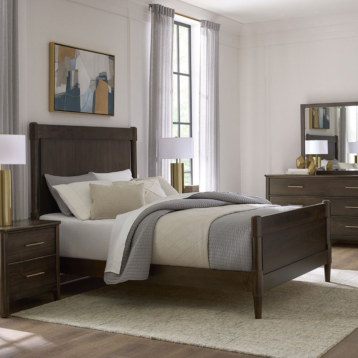 Picture of NordHaven Nordic Walnut Queen Bed