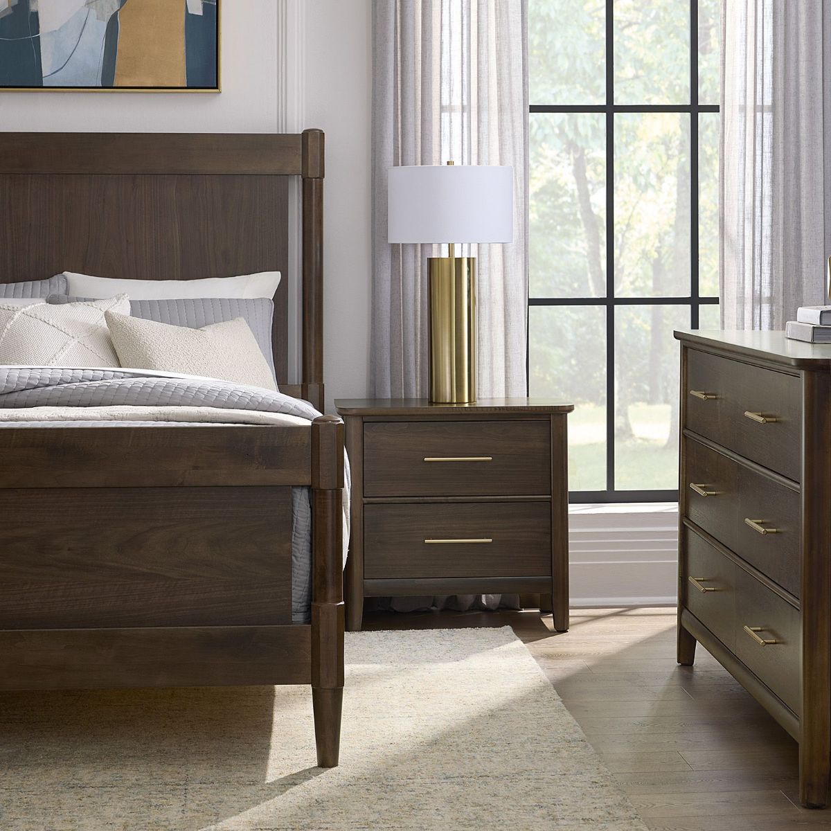 Picture of NordHaven Nordic Walnut Queen Bed