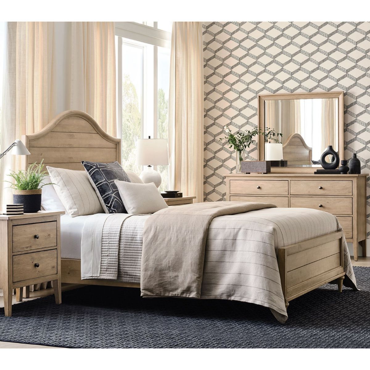 Picture of Woodlawn Oatmeal Queen Panel Bed