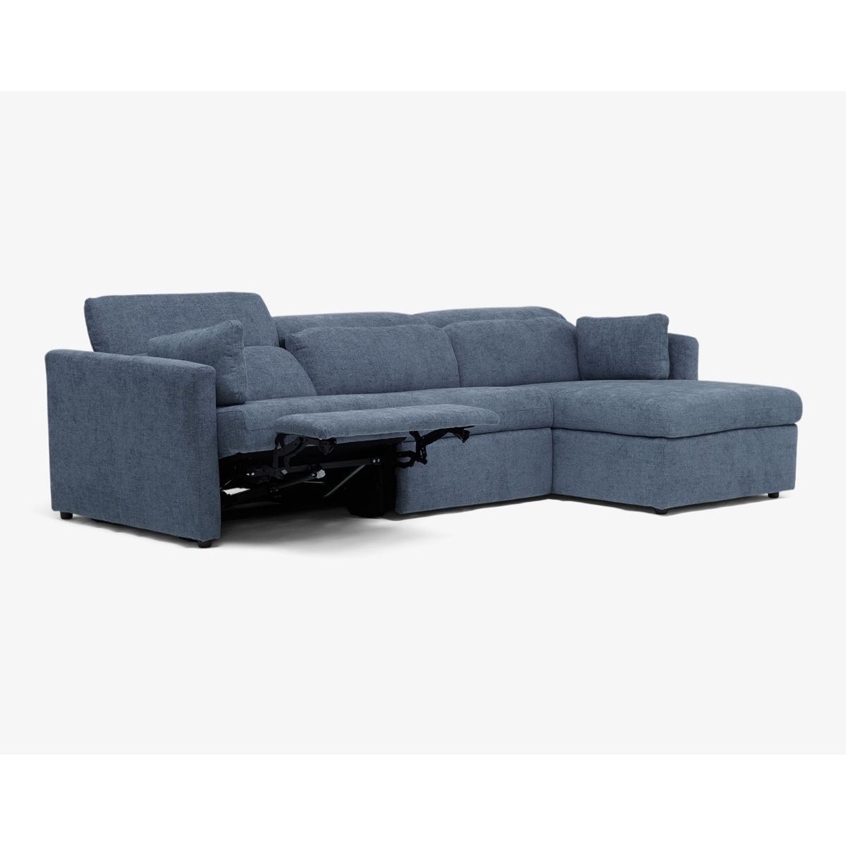 Picture of Fitz Milo French Blue 3-Piece Modular Recliner Sectional
