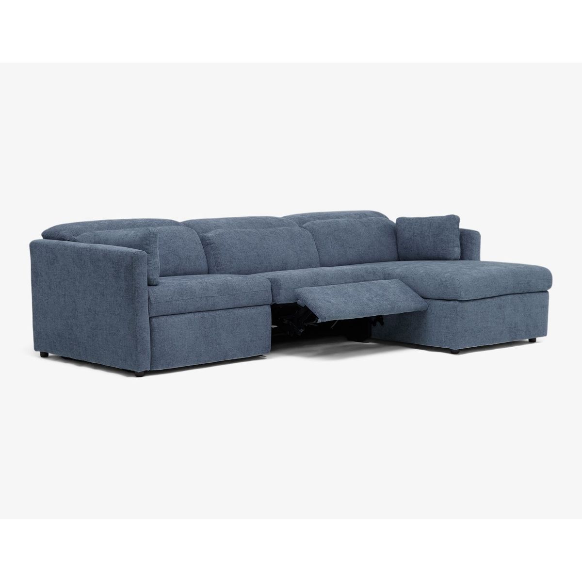 Picture of Fitz Milo French Blue 3-Piece Modular Recliner Sectional