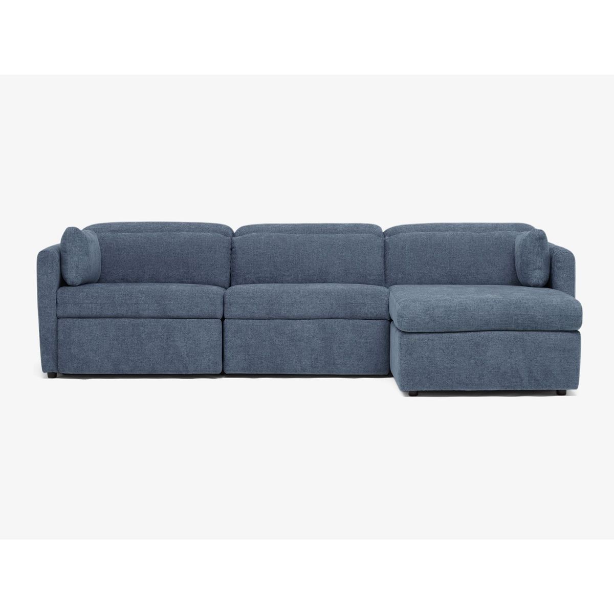 Picture of Fitz Milo French Blue 3-Piece Modular Recliner Sectional