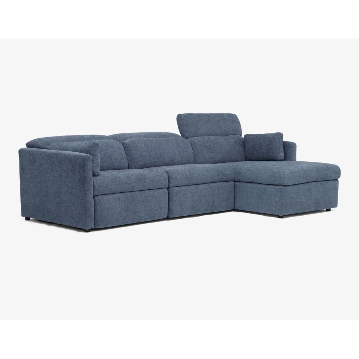 Picture of Fitz Milo French Blue 3-Piece Modular Recliner Sectional