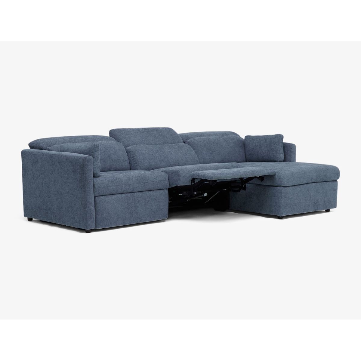 Picture of Fitz Milo French Blue 3-Piece Modular Recliner Sectional