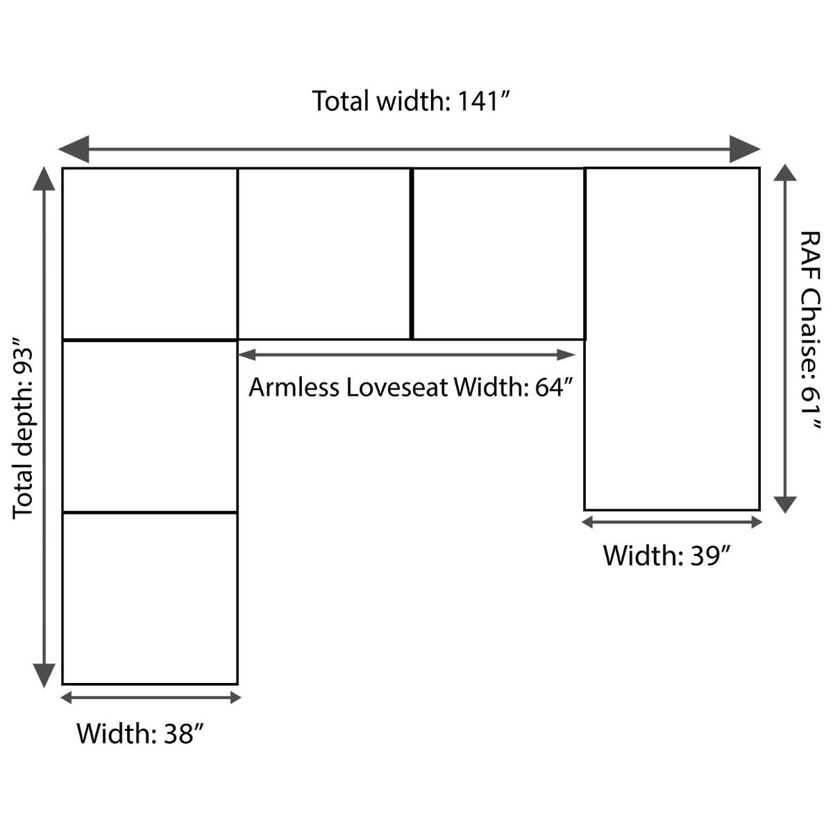 Picture of Clarington Greystone Reverse 3-Piece Sectional