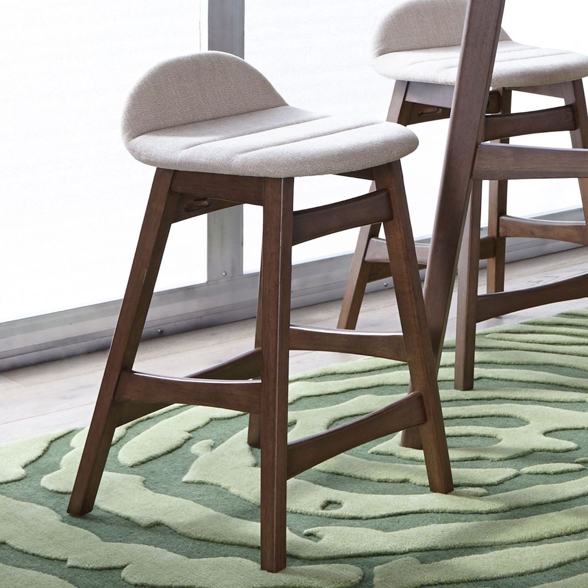 Picture of Space Savers Satin Walnut Tan 5-Piece Dining Set