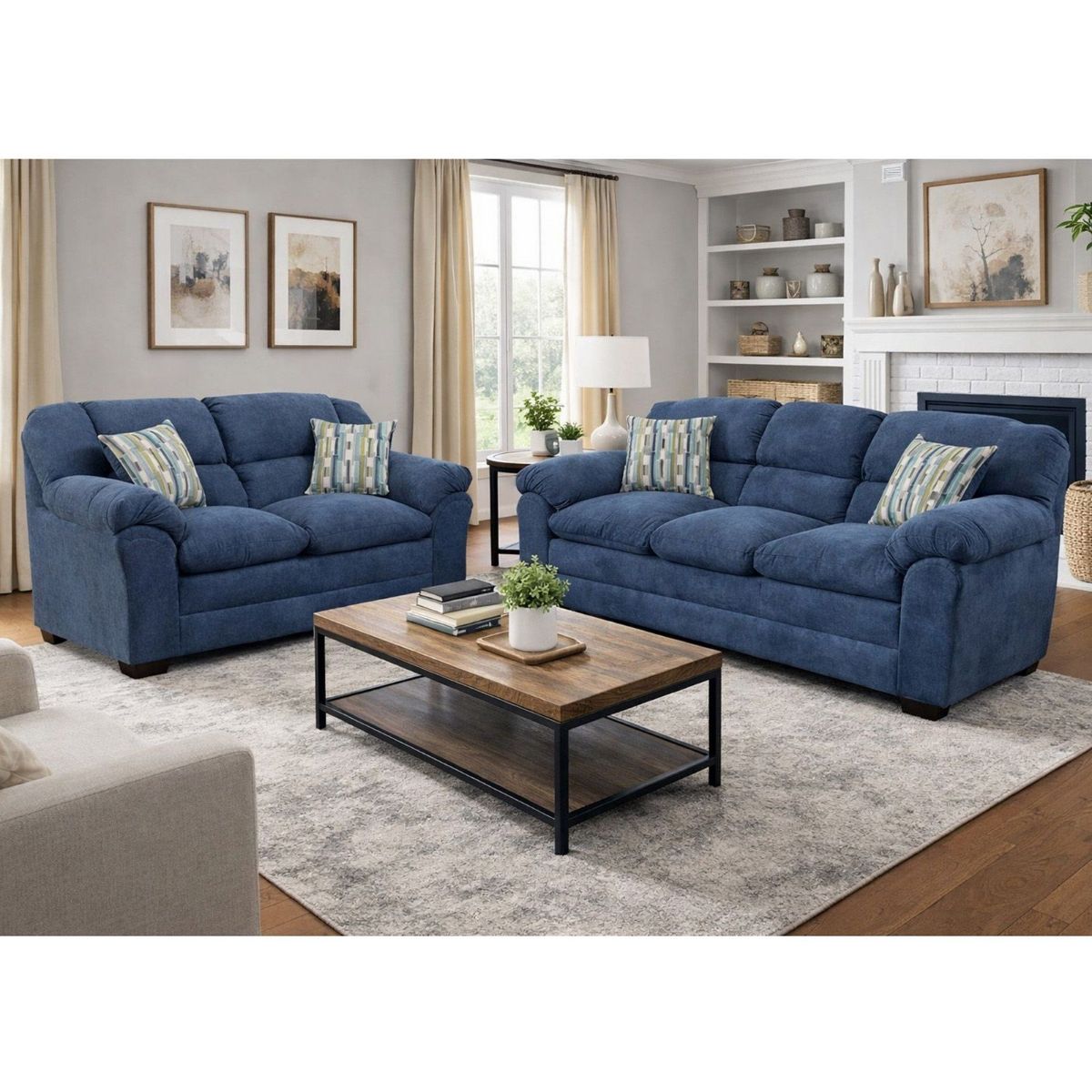 Picture of Venus Indigo Sofa & Loveseat Living Room Set