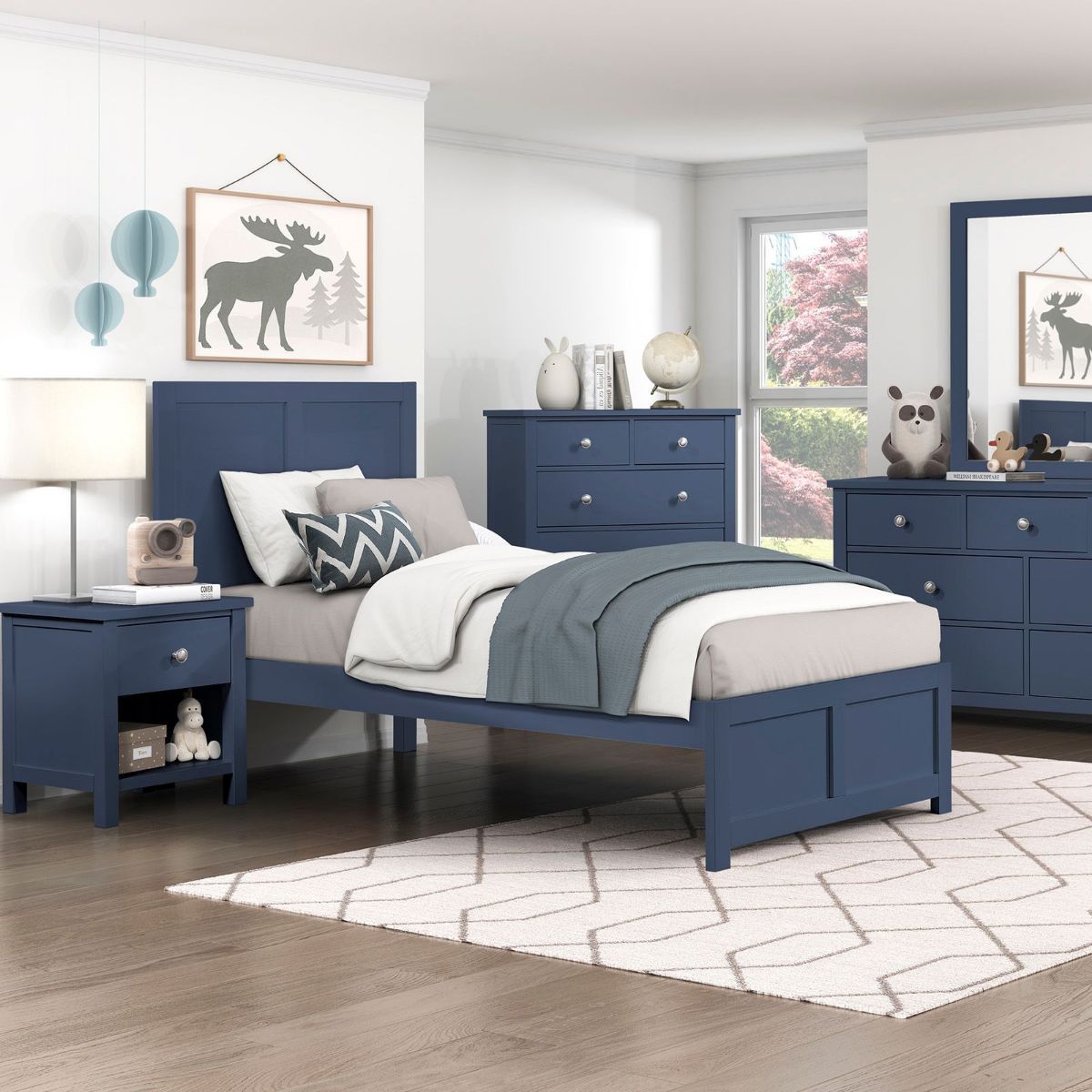 Picture of Nora Blue Twin Platform Bed