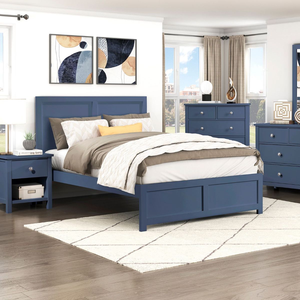 Picture of Nora Blue Full Platform Bed