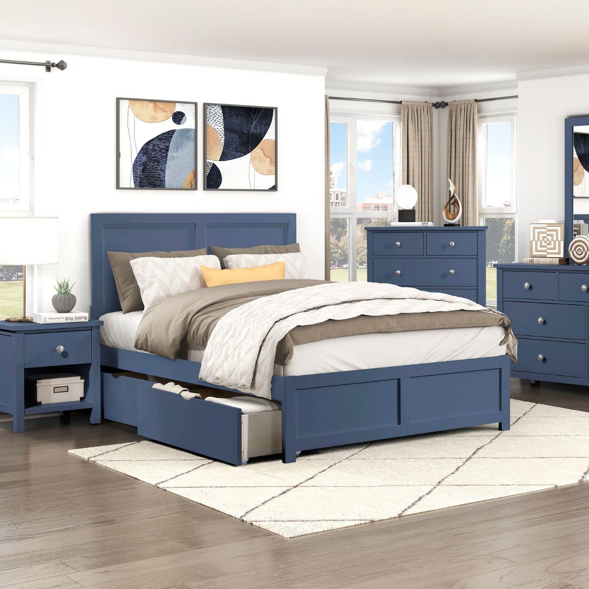 Picture of Nora Blue Full Platform Bed