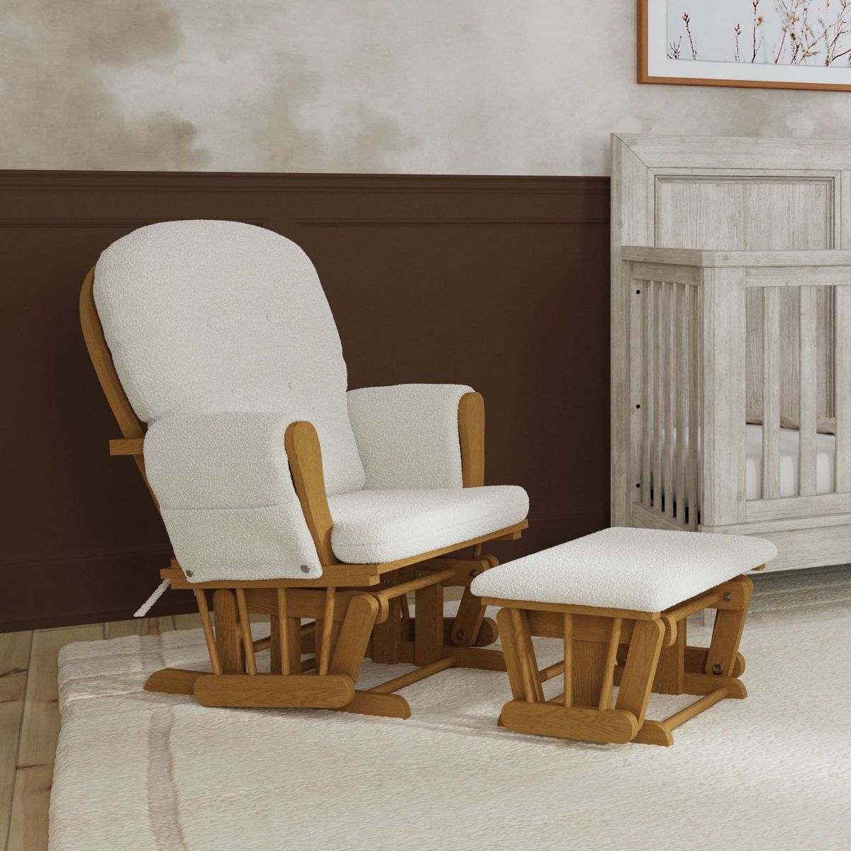 Picture of Kennedy Vanilla Glider Rocker & Ottoman