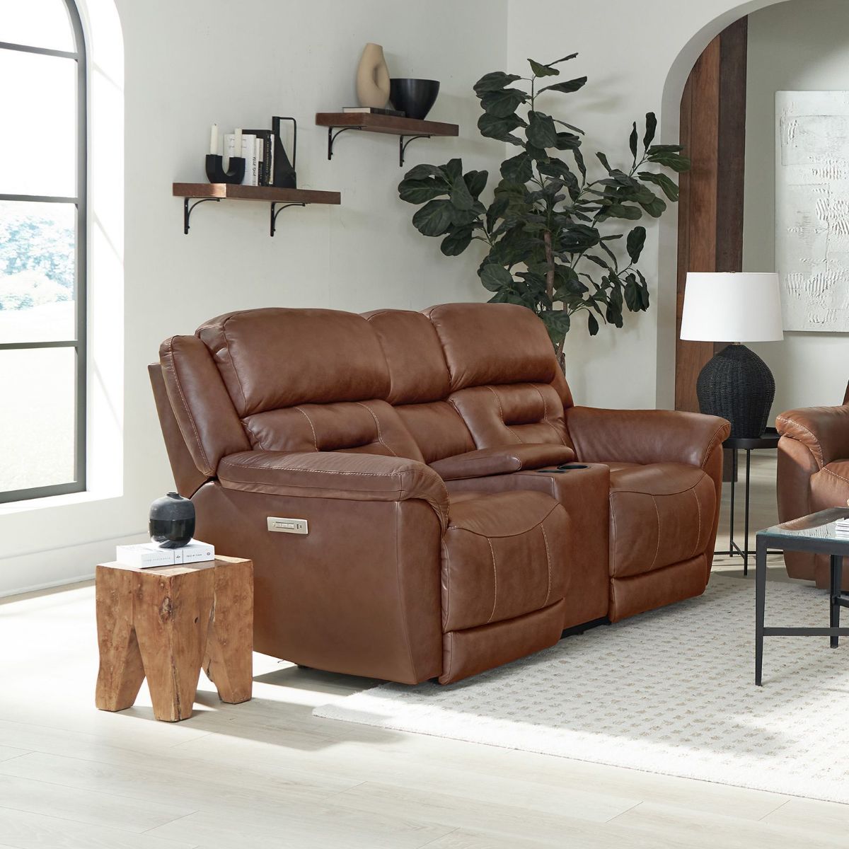 Picture of Contender Saddle Power Recliner Console Loveseat