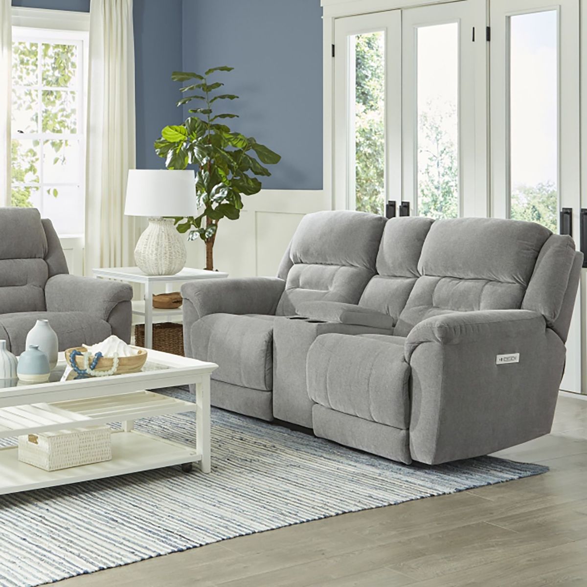 Picture of Knockout Granite Power Recliner Console Loveseat