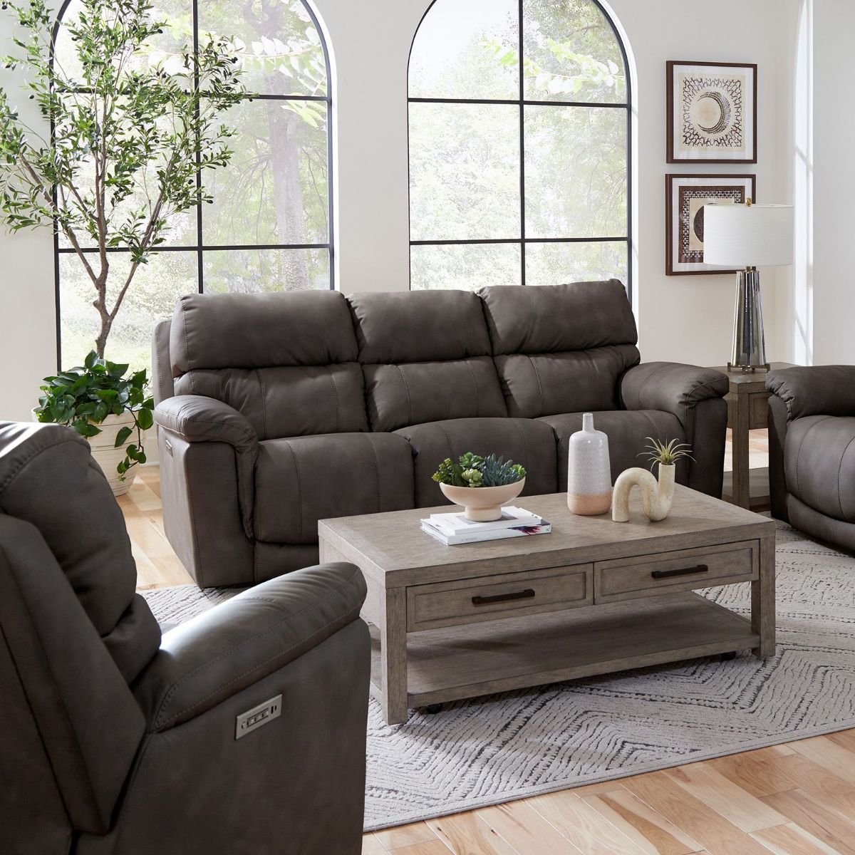 Picture of Cosmo Pewter Power Recliner Sofa