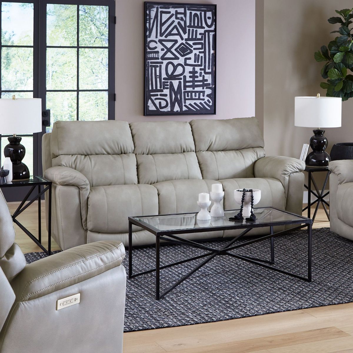 Picture of Cosmo Taupe Power Recliner Sofa