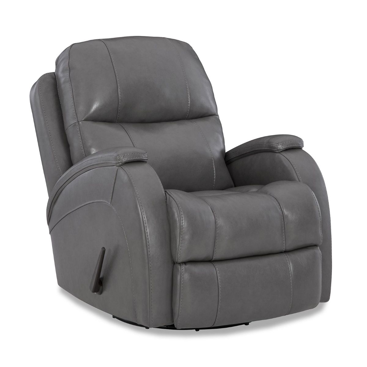 Picture of Phantom Gray Leather Match Swivel Glider Recliner